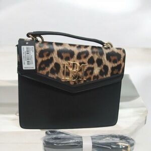 Badgley Mischka Vegan leather leopard print convertible crossbody bag NWT
